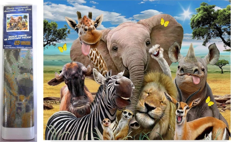 Διαμαντένια ζωγραφική Safari selfie 30 × 40 cm