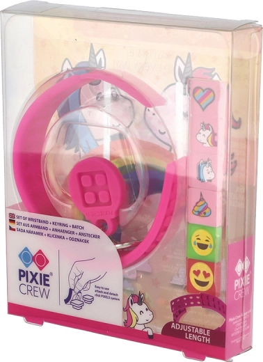 Pixie Crew σετ 3 σε 1 μονόκερος βραχιόλι, μπρελόκ και κονκάρδα