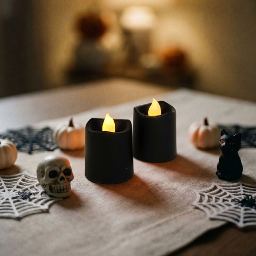 Μαύρα LED κεριά Halloween, 2 τεμάχια