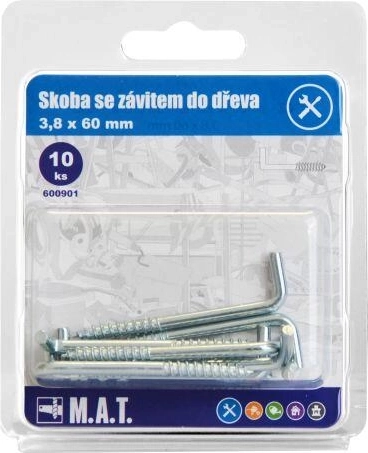 Στριφτή σκоба για ξύλο 60 × 3,8 mm, γαλβανισμένη (10 τεμ.)
