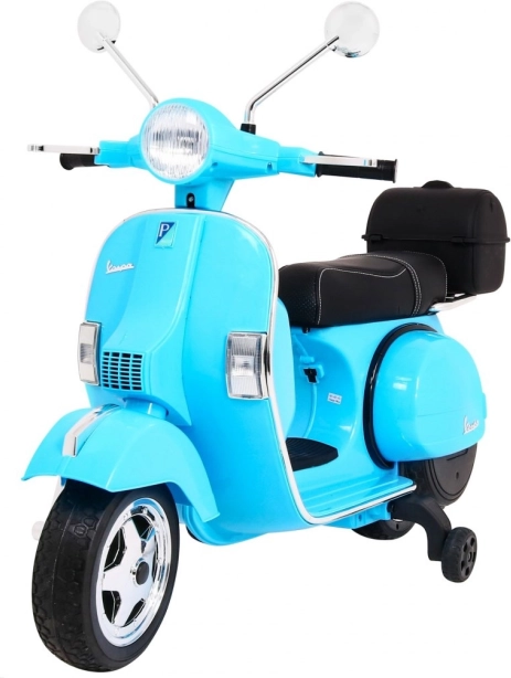 Παιδικό ηλεκτρικό πατίνι VESPA, μπλε με βοηθητικές ρόδες και ήχο