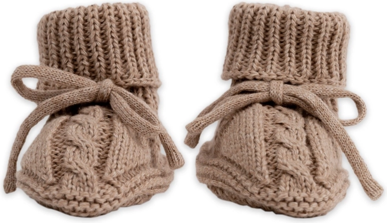 Πλεκτά μπουτάκια Lodger knit cable fudge 0–6 μηνών