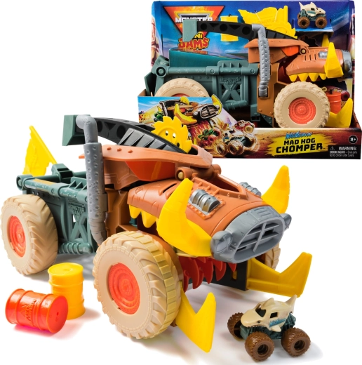 Monster Jam Mini Jams Megalodon Mad Hog Chomper σετ με μεγάλο και μικρό αυτοκινητάκι 1:87