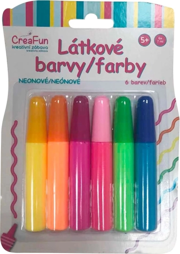 CreaFun χρώματα υφάσματος νέον – σετ 6×42 ml