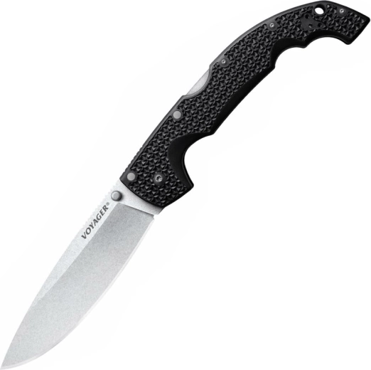 Τακτικός αναδιπλούμενος σουγιάς Cold Steel Voyager Extra Large Drop Point, 14 cm, stonewash, μαύρος, Griv-Ex