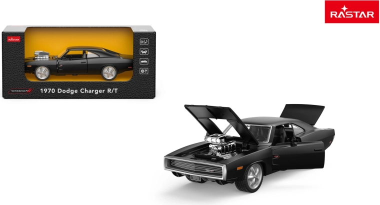 Μεταλλικό μοντέλο αυτοκινήτου Rastar 1970 Dodge Charger R/T 1:36 μαύρο