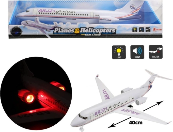 Πλαστικό αεροπλάνο 43 cm με φώτα και ήχους