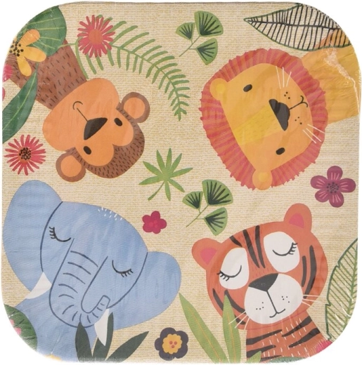 Χάρτινα πιάτα πάρτι Jungle 23 × 23 cm, 10 τεμ.