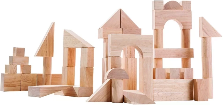 PlanToys φυσικό ξύλινο σετ κατασκευών 50 τεμαχίων