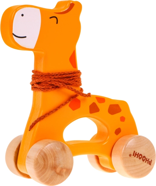 Ξύλινη συρόμενη καμηλοπάρδαλη με ροδάκια για παιδιά από 12 μηνών