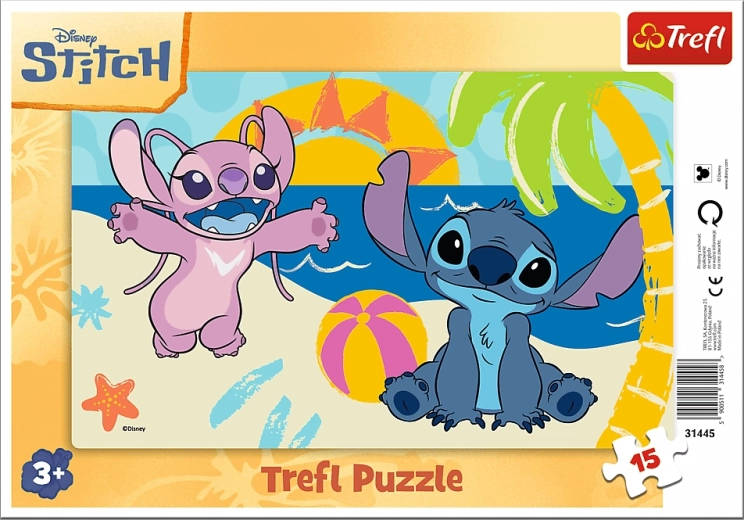 Παζλ Trefl Lilo & Stitch: στη θάλασσα 15 κομμάτια