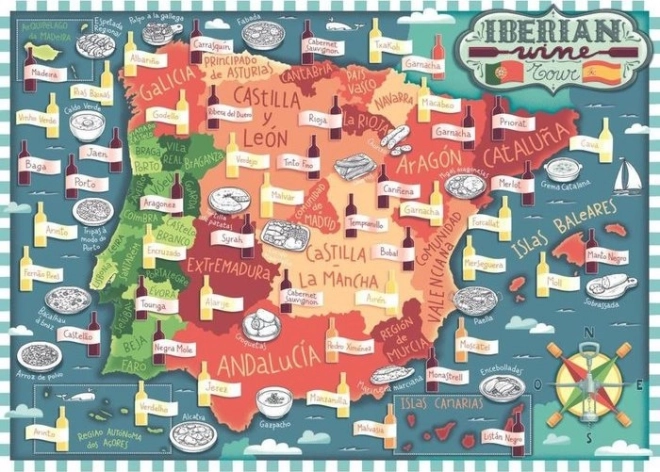 Παζλ Ravensburger Χάρτης της Ιβηρικής Χερσονήσου – οινοπαραγωγικές περιοχές 1000 κομμάτια