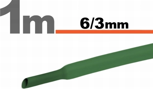 Πράσινος θερμοσυστελλόμενος σωλήνας 6/3 mm