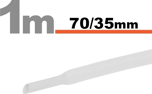 Λευκό θερμοσυστελλόμενο περίβλημα 70/35 mm