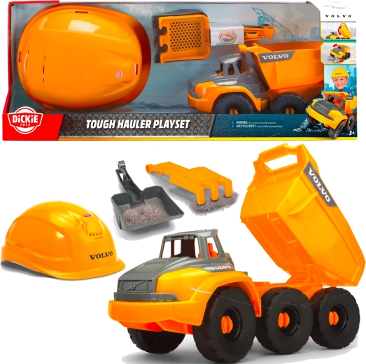 Dickie Toys Volvo σετ κατασκευών με ανατρεπόμενο φορτηγό και προστατευτικό κράνος