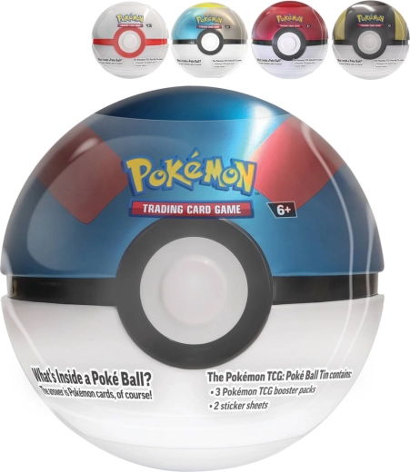 Pokémon TCG μεταλλικό κουτί Poké Ball Tin 2024 reprint (3 booster + αυτοκόλλητα) - 1 τεμάχιο