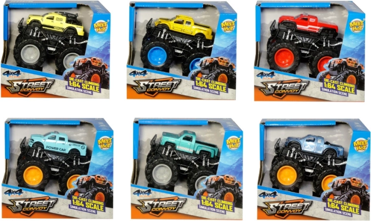 Αγωνιστικό monster truck με κίνηση (pull-back) 1:64 - 1 τεμάχιο