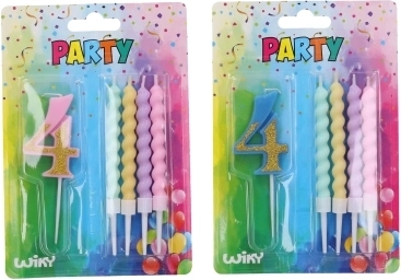 Κερί πάρτι αριθμός 4 με 4 κεράκια