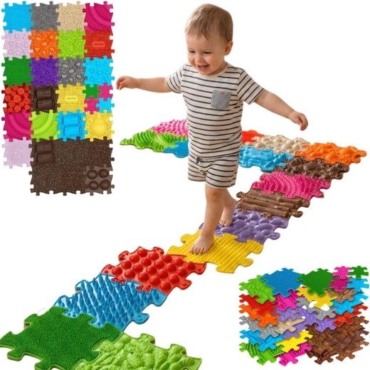 Woopie ορθοπεδικό αισθητηριακό στρώμα Royal Puzzle 26 κομμάτια + 4 μικρά κομμάτια - 30 τεμ.