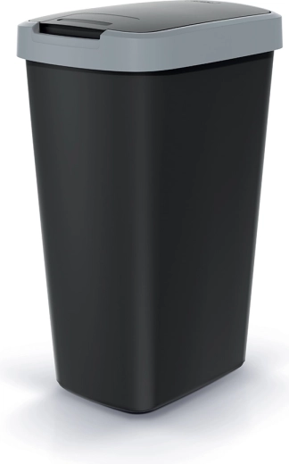 Κάδος απορριμμάτων Compacta Q Flap 45 l, μαύρος με ανοιχτό γκρι καπάκι