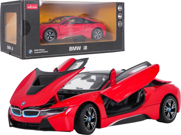 Μεταλλικό μοντέλο αυτοκινήτου BMW i8 RASTAR σε κλίμακα 1:24, κόκκινο