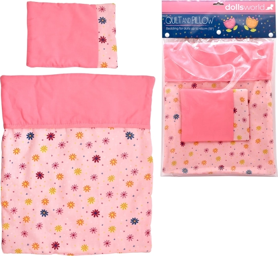 Dolls World πάπλωμα και μαξιλαράκι για κούκλες 46 cm