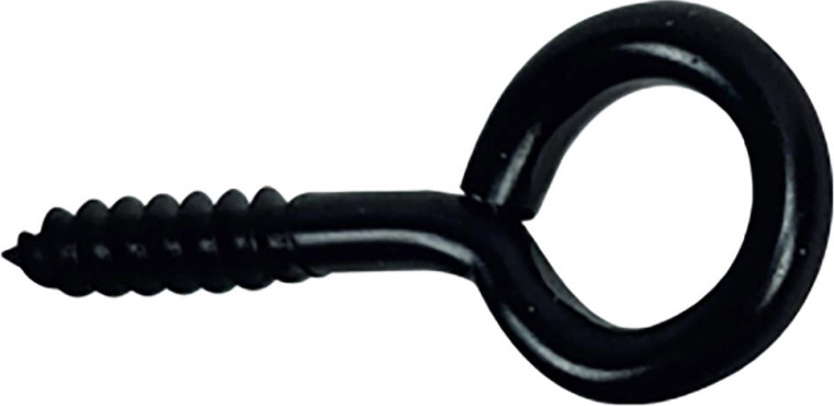 Κλειστό μάτι με ξυλόβιδα 18 × 50 mm, μαύρο (10 τεμ.)