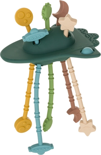 Petite&Mars σιλικονούχο αισθητηριακό παιχνίδι Crazy rocket misty green 10m+
