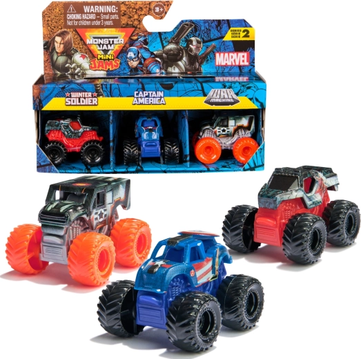 Monster Jam Mini Jams Marvel σετ 3 αυτοκινητάκια σε κλίμακα 1:87 - 3 τεμάχια