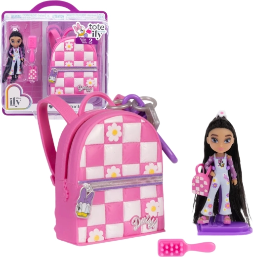Disney ILY 4Ever Tote-ily Teenies μοντέρνα μίνι κούκλα μόδας με θέμα τη Daisy και αξεσουάρ