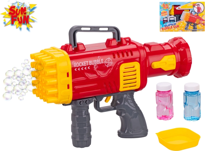 Πιστόλι για σαπουνόφουσκες Sun Fun με ανταλλακτικά υγρού, 21 cm