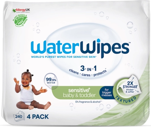 WaterWipes Baby & Toddler 3 σε 1 υγρά μαντηλάκια 240 τεμ. - 4 τεμ.