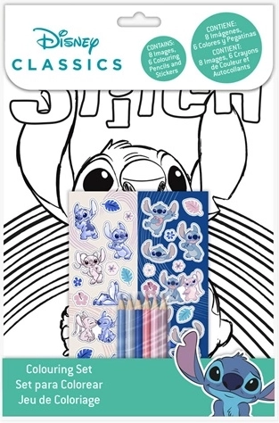 Σετ ζωγραφικής Stitch με ξυλομπογιές και αυτοκόλλητα
