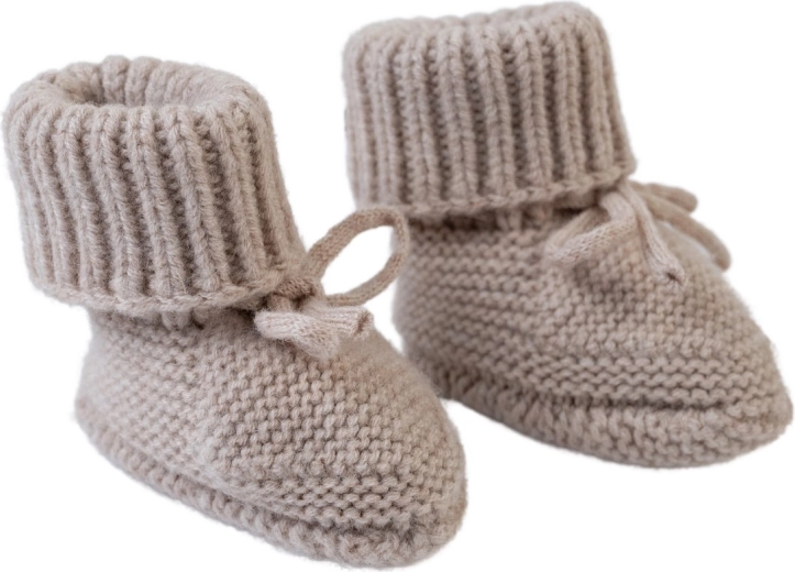 Lodger πλεκτά παπουτσάκια merino μπεζ 0–6 μηνών