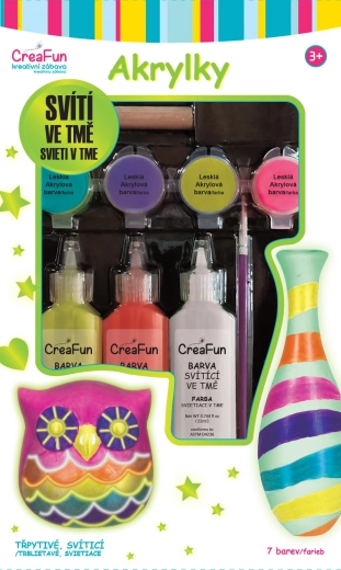 CreaFun φωσφορίζοντα ακρυλικά χρώματα – σετ 7 χρωμάτων