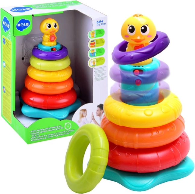 Διαδραστική στοίβα πυραμίδας με παπάκι, με ήχους και φως