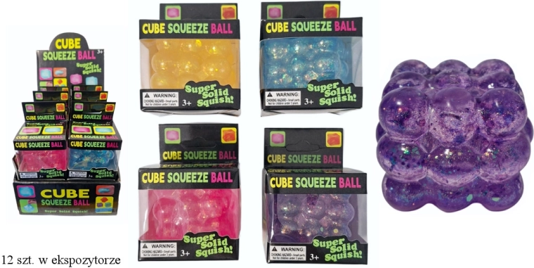 Αισθητηριακό squishy κύβος με φυσαλίδες και γκλίτερ