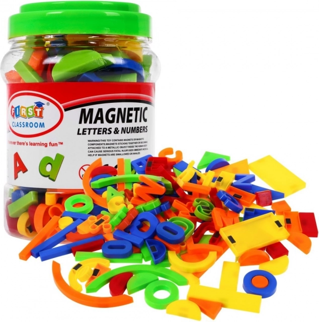 Σετ πολύχρωμων μαγνητικών γραμμάτων, αριθμών και σχημάτων 128 τμχ
