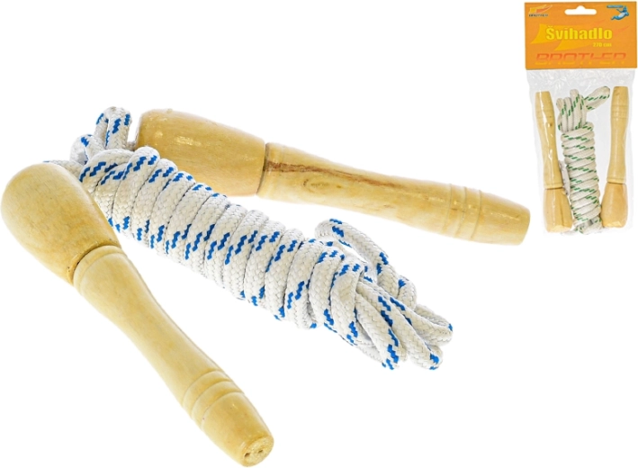 Σχοινάκι 270 cm με ξύλινες λαβές, 2 χρώματα
