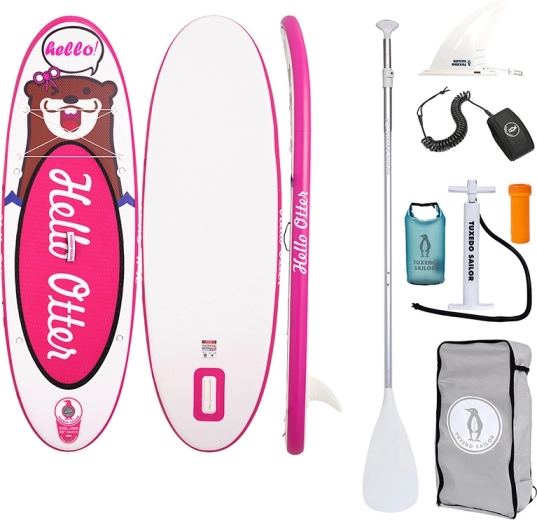 Παιδικό φουσκωτό paddleboard FunWater Tuxedo Sailor 240 cm (ροζ)