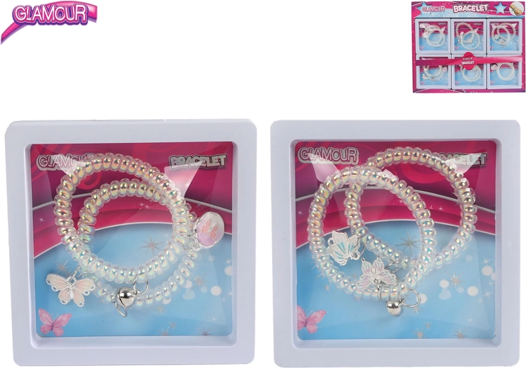 Βραχιόλια Glamour με διακοσμητικά κρεμαστά 2 τεμ. 6,5 cm