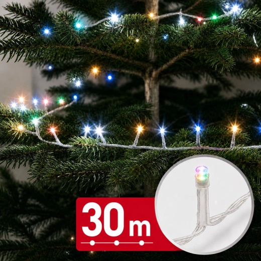 Πολύχρωμη φωτεινή αλυσίδα LED 30 m, 600 LED