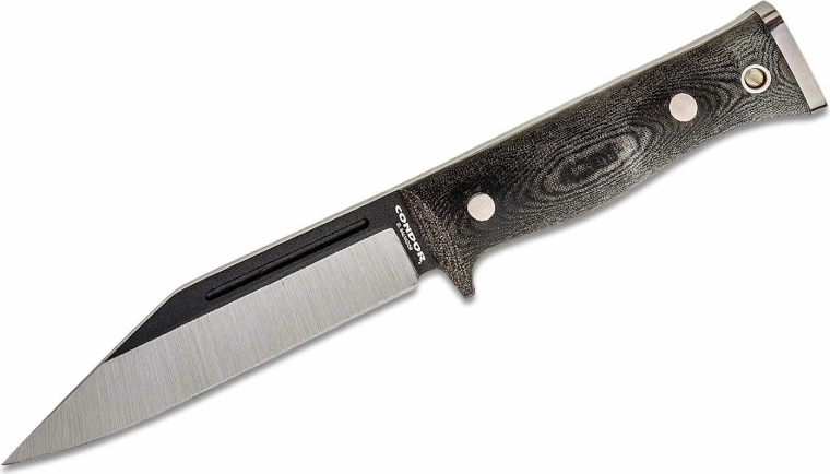 Τακτικό μαχαίρι Condor Sigrun 14,3 cm, μαύρο-γκρι, Micarta, θήκη Kydex + δέρμα