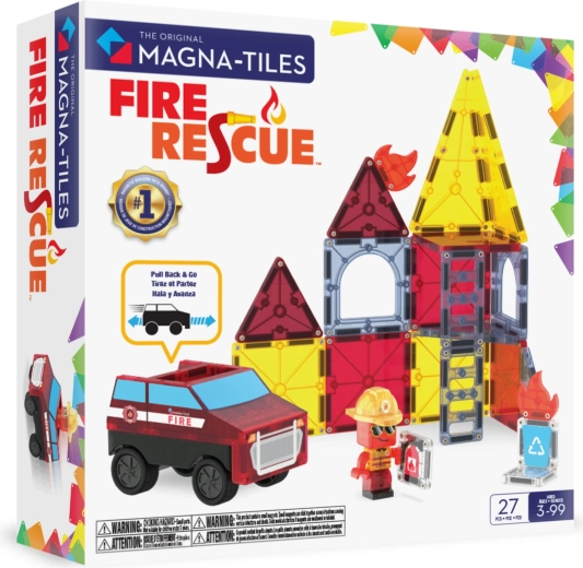 Μαγνητικό κατασκευαστικό σετ MAGNA-TILES Πυροσβέστες (27 τεμάχια)