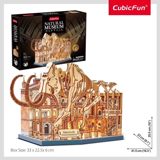 CubicFun 3D παζλ Natural Museum Μαμούθ με φωτισμό LED