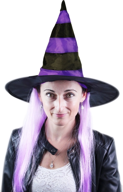 Μάγικο καπέλο με μωβ μαλλιά για ενήλικες
