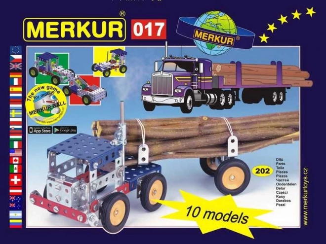 MERKUR σετ κατασκευών φορτηγό – μεταλλικό κατασκευαστικό σετ 202 τεμαχίων, 10 μοντέλα