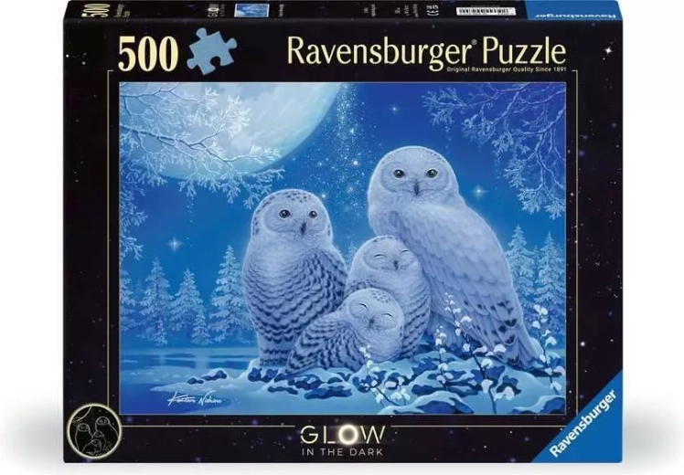 Ravensburger φωσφορίζον παζλ Κουκουβάγιες στο φεγγαρόφωτο της αυγής 500 κομμάτια