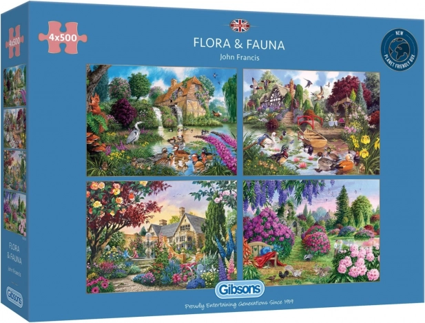 Παζλ Gibsons Flora a Fauna 4x500 κομμάτια
