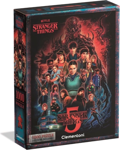 Παζλ 1000 Stranger Things 5 με αφίσα Clementoni